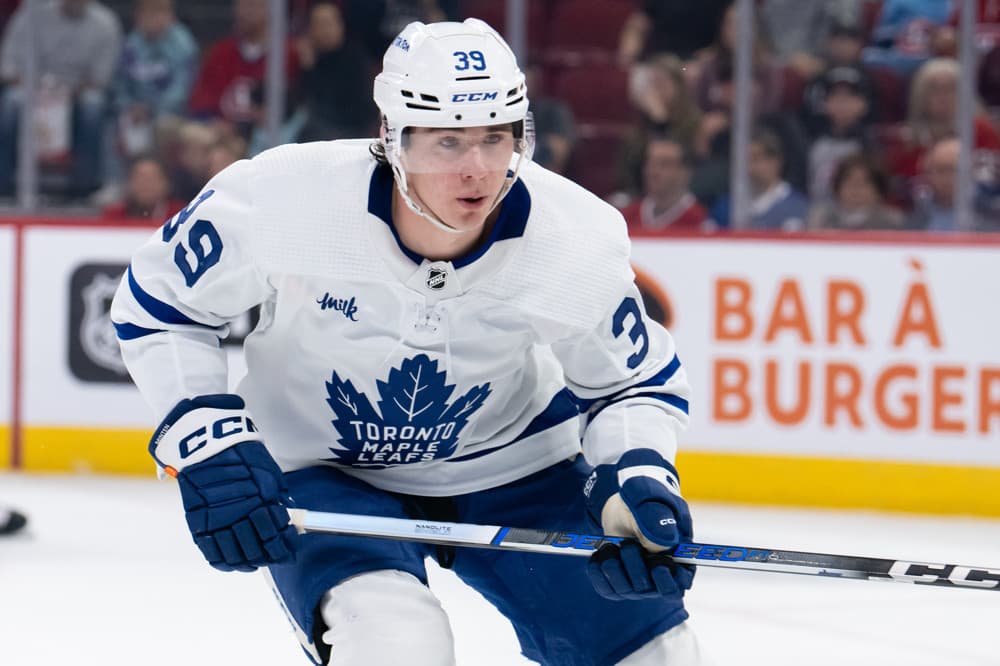 Maple Leafs forward on the ice